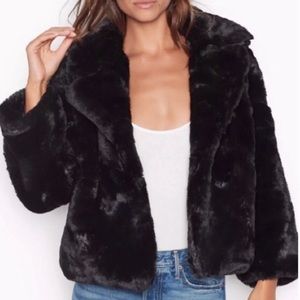 Victoria’s Secret black fur coat